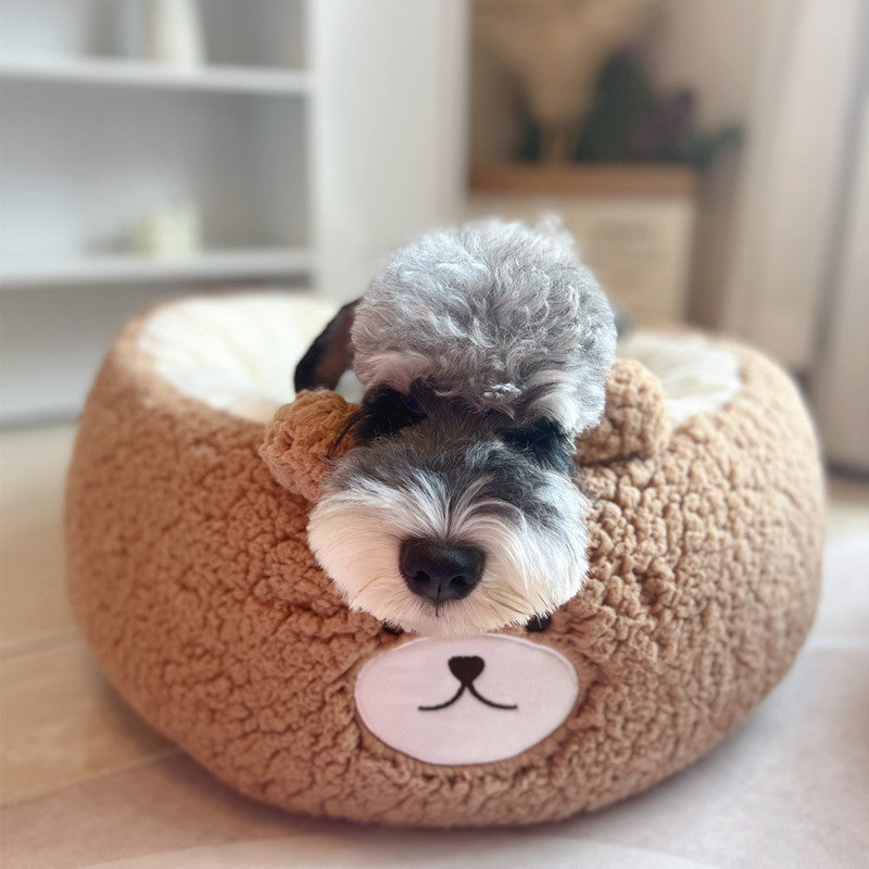 Cartoon Plush Round Pet Nest Cushion Bed: The Ultimate Comfort for Your Pet