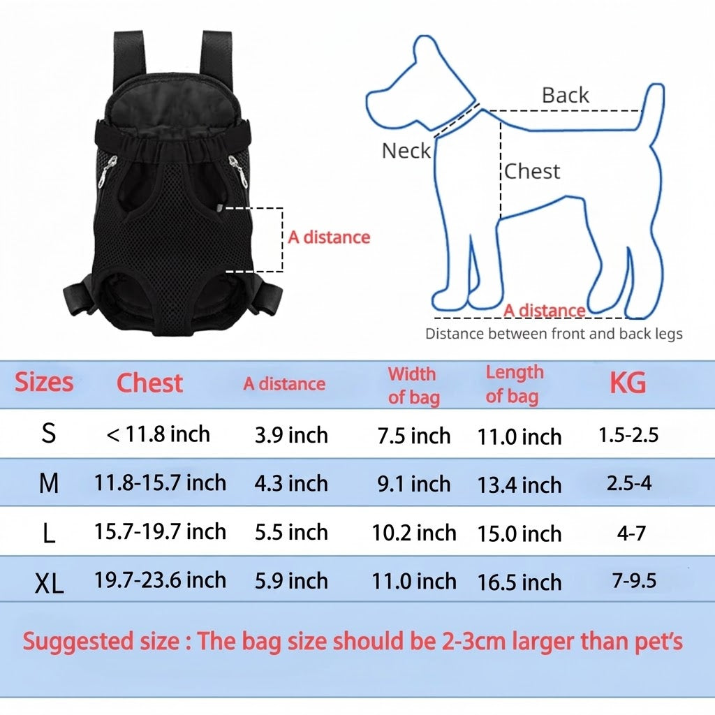 Breathable Adjustable Pet Front Carrier Backpack