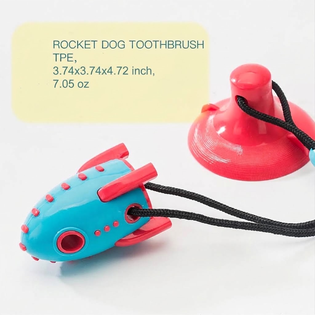 Rocket Shaped Pet Treat Dispensing Chew Toy