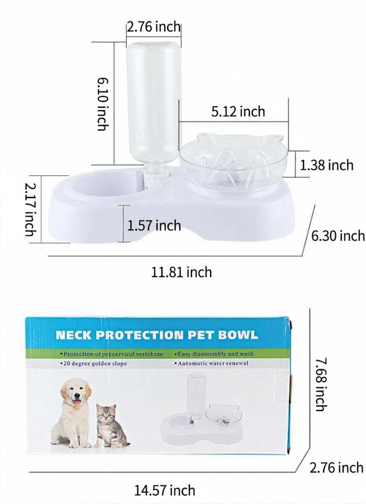 Transparent Plastic Pet Feeding Water Bowl