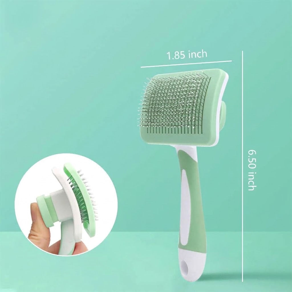 Self-Cleaning Pet Slicker Hair Removal Brush
