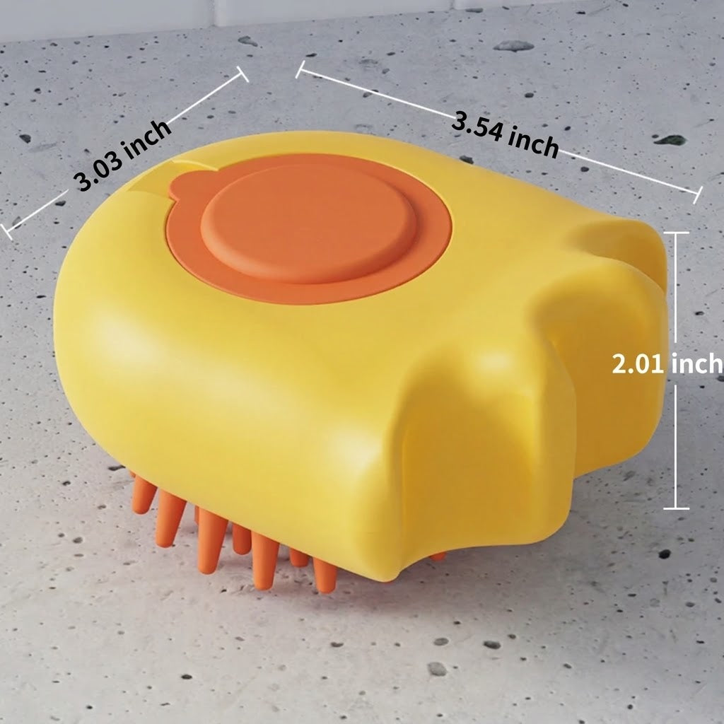 Pet Bath Massage Brush With Shampoo Dispenser