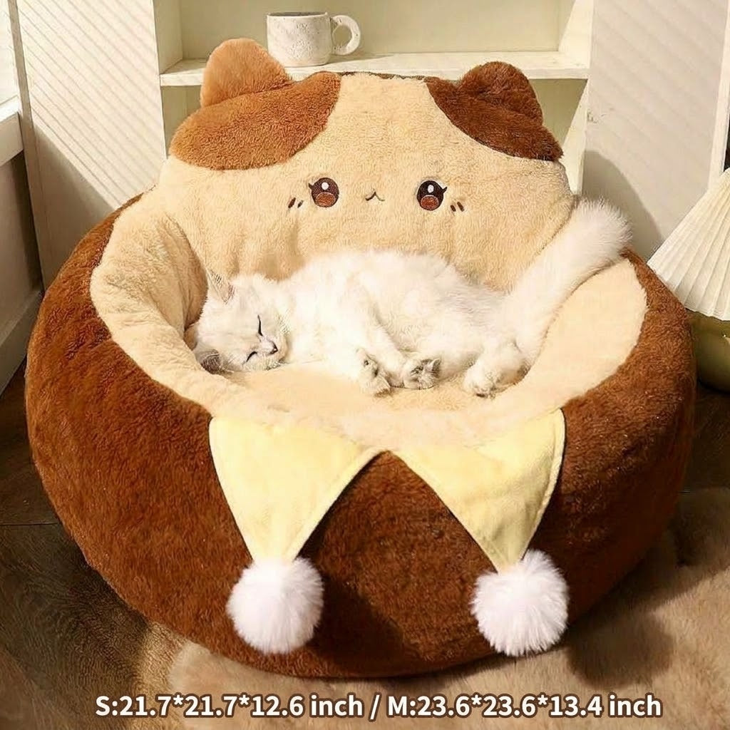 Round Soft Winter Warm Pet Sleeping Cushion
